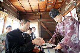 写真: 川越熊野神社での神前挙式の様子1